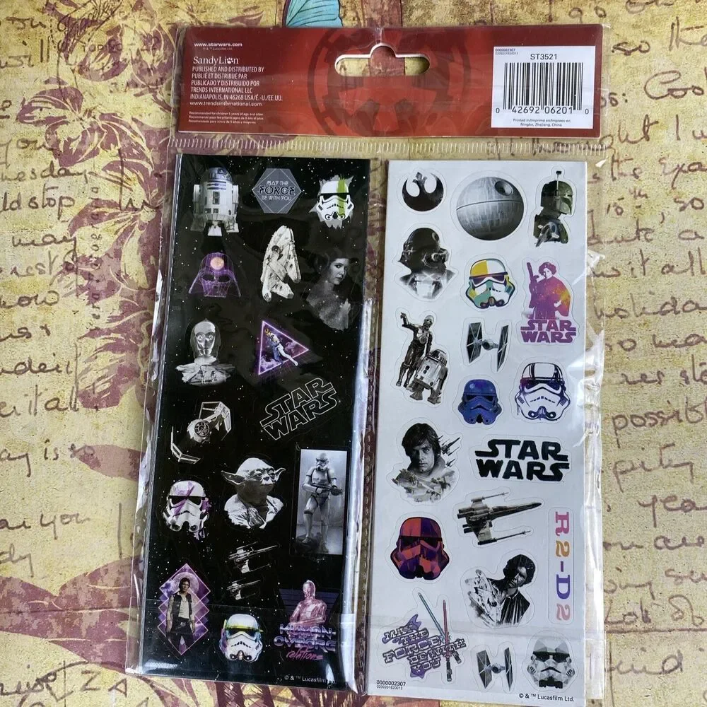 Lot Of 3 Pack Star Wars Jumbo Sticker Party Pack 2016 Sandylion Stickers